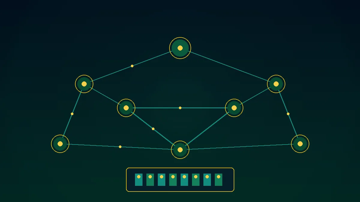 Connected network nodes, switches and resilient topology diagram